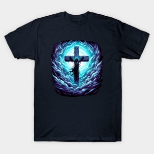 Divine Mercy: Jesus on the Cross Surreal Spiritual Artwork T-Shirt